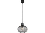 Lampada A Sospensione Loft Nera A Sfera In Filo Metallico Ø33Cm Per Soggiorno Sala Da Pranzo Sopra Il Tavolo 1Xe27 10W Gila Trio