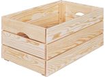 Scatola In Legno Valloni Impilabile Per Riporre Oggetti 51X23X31Cm Naturale.