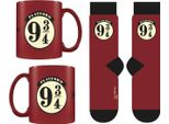 Harry Potter - Set Tazza/Calzino, Piattaforma 9 3/4 PM10912 (Taglia Unica) (Rosso Vino)