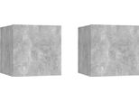 The Living Store Comodini 2 Pz. Grigio Cemento 30,5X30X30 Cm Materiale A Base Di Legno
