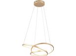 Lampada A Sospensione Moderna Dorata Per Soggiorno E Sala Da Pranzo, Colore Variabile Led 34W Darvin Trio