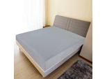 The Living Store Lenzuolo Teso Jersey Grigio 140X200 Cm Cotone