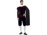 Smiffys - Costume "Deluxe"" - Uomo SM2224 (M Regolare) (Nero/Rosso)"