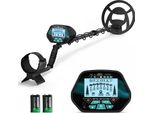 Metal Detector - Metal Detector - Bobina Di Ricerca Impermeabile - Display Lcd - Modalità Metal/Disc/Pp - Batteria Inclusa - Alta Precisione - Nero