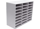 Organizer Da Scrivania - Portadocumenti Con 24 Scomparti - Pvc E Feltro - Dimensioni Scomparti 23,2×6,7 Cm - Dimensioni 73,7×30,2×59,6 Cm - Capacità Di Carico 60 Kg - Bianco