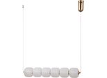 Lampada A Sospensione Decorativa In Oro Con Diffusori Orizzontali In Vetro Opalino Per Sala Da Pranzo Sopra Il Tavolo Colore Caldo Led 15W Ganti Italux