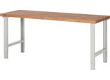 Banco Da Lavoro Serie Bk 650 B2000Xd700Xh790-1140Mm Faggio Massiccio Grigio Chiaro
