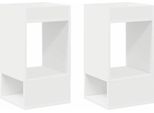 Vidaxl Tavolino 2 Pezzi Bianco 30 X 30 X 56 Cm Materiale Ligneo