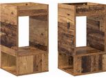 Vidaxl Tavolino 2 Pezzi Legno Vecchio 30 X 30 X 56 Cm Materiale Ligneo