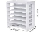 Portadocumenti - Portacorrispondenza A 7 Scomparti - Orizzontale - Organizer Da Scrivania - Pvc - 34×25×39 Cm - Bianco