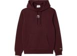 Lacoste - Felpa Con Cappuccio Stampata Sul Retro Per Uomo/Donna Unisex GT6581 (Xs) (Rosso Bordeaux)