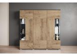Highboard Otto Home "Kenia", Braun (Matera Anthrazit, Kastanie Breslau), B:135Cm H:134Cm T:39,5Cm, Sideboards, Highboard, Modernes Highboard, Mit GlastüRen, Breite 135 Cm