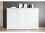 Highboard Otto Home "Kenia, Moderne Grifflose Hochkommode Mit 6 TüRen, Breite 180 Cm", Weiß (Weiß, Weiß Hochglanz), B:180Cm H:125Cm T:39,5Cm, Sideboards, Highboard, Push-To-Open-Fronten, HöHenverstellbaren EinlegeböDen, Topseller