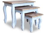 Syfax™ Set Tavolini A Incastro 3 Pz In Legno Massello Di Mogano