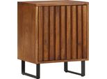 The Living Store Comodino 40 X 30 X 50 Cm In Legno Massiccio Di Mango