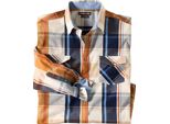 Atlas For Men - Camicia Da Uomo AF2514 (L) (Ecrù/Ocra/Blu Marino)