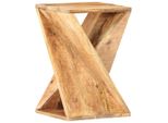 The Living Store Tavolino 35X35X55 Cm In Legno Massiccio Di Mango