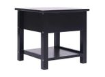 The Living Store Tavolino Nero 40X40X40 Cm In Legno Di Paulownia