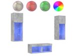Syfax™ Mobili Tv A Muro 4Pz Con Luci Led Grigio Cemento