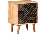 The Living Store Comodino 40X30X50 Cm In Legno Massiccio Di Acacia