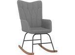 The Living Store Sedia A Dondolo In Tessuto Grigio Scuro