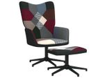 The Living Store Poltrona Relax Con Poggiapiedi Tessuto Patchwork