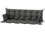 Cuscino Per Panca A 3 Posti 180X110X8 Cm Cuscino Per Panca Con Cinghie, Cuscino Per Sedile, Cuscino Per Sedia Da Esterno/Interno, Cuscino Per Sedile, Cuscino Per Panca Per Mobili Da Giardino, Hollywood Swing, Grigio Scuro+Nero Aosom