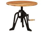 Tavolino The Living Store 60X(42-62) Cm In Legno Massiccio Di Acacia E Ghisa