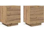 Syfax™ Armadio Da Notte 2 Pcs Rovere Artigianale 45 X 40 X 55 Cm