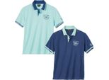 Atlas For Men - Polo "Nautical"" Da Uomo (Confezione Da 2) AF2334 (M) (Blu/Turchese)"