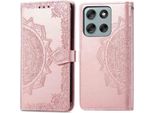 Motorola Moto G56 Custodie - Pelle Finta - Imoshion Flip Cover - Oro Rosa