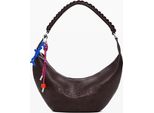 Borsa A Tracolla Marrone Con Dettagli A Contrasto E Tracolla Staccabile