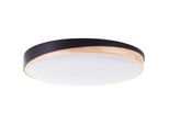 Brilliant Led Deckenleuchte "Baarlo", Schwarz (Matt Schwarz, Holz), Ø 50Cm H: 8Cm, 1 Stk., Leuchten, Ø 50 Cm, 4500 Lm, 3000-6500 K, Dimmbar, Fernbedienung, Holz/Metall, Led Deckenleuchte