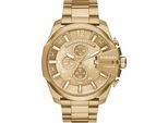 Chronograph Diesel "Mega Chief", Gold (Goldfarben), Armbanduhren, Herren, Chronograph, Quarzuhr, Armbanduhr, Herrenuhr, Stoppfunktion, Edelstahlarmband