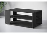 Couchtisch Home Affaire "Kenia", Schwarz (Graphite Schwarz Matt), B:100Cm H:45Cm T:60Cm, Tische, Couchtisch, Rechteckiger Kaffetisch, 100X66 Cm, Mit 2 AblageböDen