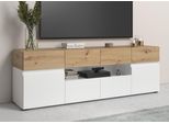Lowboard Home Affaire "Rimini", Braun (Alpinweiß, Artisan Eiche), B:179,8Cm H:59,2Cm T:40Cm, Holzwerkstoff, Sideboards, Lowboard, Breite 180 Cm