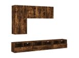 Syfax™ Mobili Tv A Muro 5Pz Rovere Fumo In Legno Multistrato