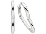 Paar Creolen "Schmuck Geschenk Ohrschmuck Ohrringe Herzform", Silber (Silberfarben), Aniston Jewelry & Watches, Ohrringe, Damen, Silber 925 (Sterlingsilber)