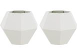 Vidaxl Fioriera 2 Pezzi Bianco 75 X 75 X 60 Cm Acciaio