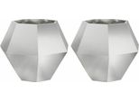Vidaxl Fioriera 2 Pezzi Argento 75 X 75 X 60 Cm Acciaio Zincato
