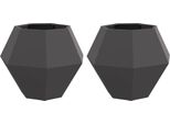Vidaxl Fioriera 2 Pezzi Nero 75 X 75 X 60 Cm Acciaio