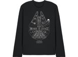 Star Wars - Maglietta "Millenium Lines"" Per Uomo/Donna Unisex, Manica Lunga TV28598 (S) (Nero)"