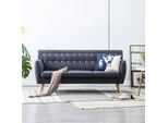 The Living Store Divano 3 Posti In Tessuto 172X70X82 Cm Grigio Scuro