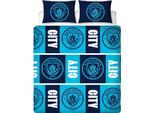 Manchester City Fc - Set Di Biancheria Da Letto Reversibile "91 Rotary"" AG4120 (Letto Matrimoniale) (Blu/Navy)"