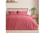 Furn - Set Di Biancheria Da Letto A Righe "Dualtone"", Reversibile RV3644 (King Size) (Rosa/Rosso)"