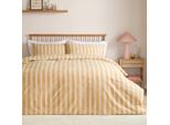 Furn - Set Di Biancheria Da Letto A Righe "Dualtone"", Reversibile RV3644 (Letto Matrimoniale) (Giallo/Burro)"