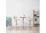 The Living Store Sgabello Da Bar 2 Pezzi. Similcuoio Crema