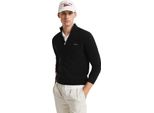 Gant - Felpa Da Uomo, Con Mezza Zip, Piqué Di Cotone GT11867 (M) (Nero)