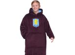 Aston Villa Fc - Copriletto Con Cappuccio Per Bambini, Taglia Extra Large GF1327 (6-10 Anni) (Rosso Vino)