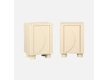 Set 2 Comodini Effetto Legno Di Mango 1 Anta Reversibile, Beige